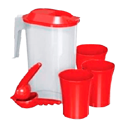 Set Jarra, 3 Vasos y Exprimidor